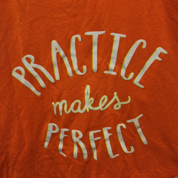 Danskin Now Loose Fit Orange Practice Makes Perfect Tank Top, Size L/G 12-14 - Picture 2 of 6